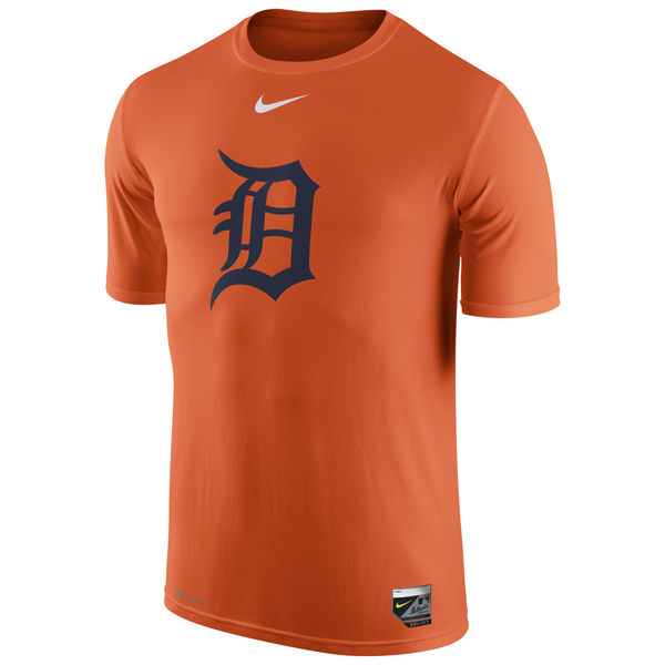 MLB Men Detroit Tigers Nike Authentic Collection Legend Logo 1.5 Performance TShirt Orange